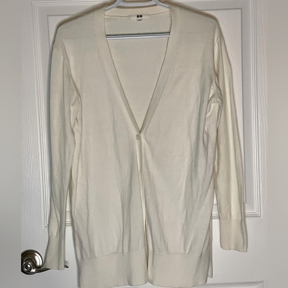 UNIQLO - beautiful off-white button down cardigan - medium - Picture 1 of 2